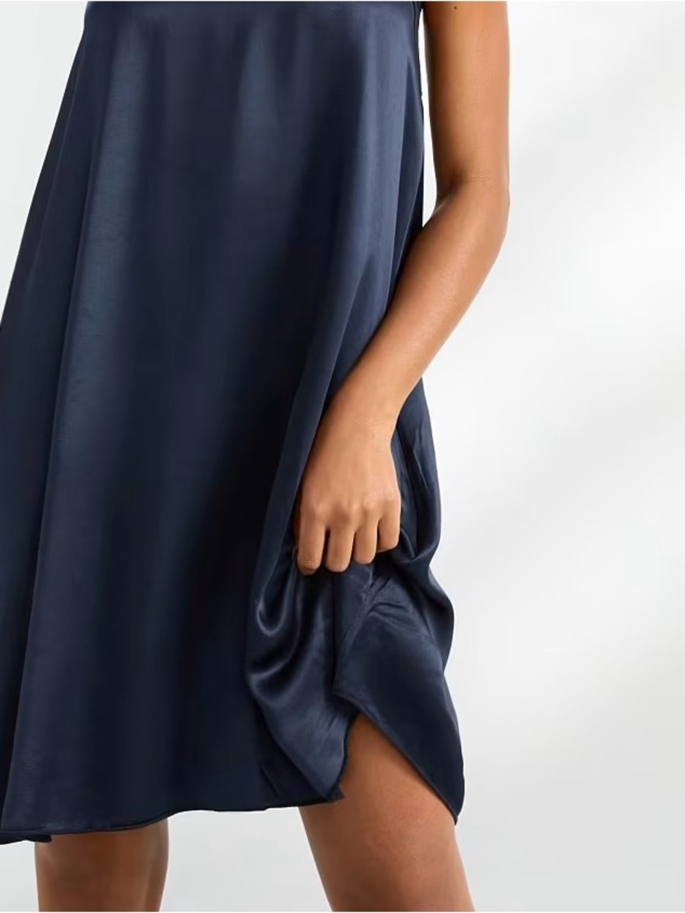 PJ HARLOW Satin Navy Slip Nightgown